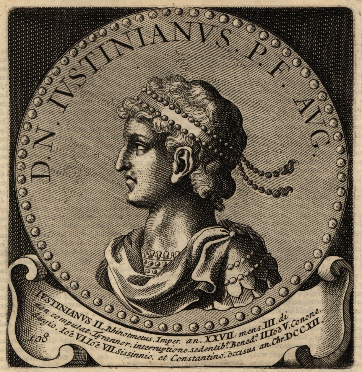 Portrait of Byzantine Emperor Justinian II. 作者 荷兰语学校