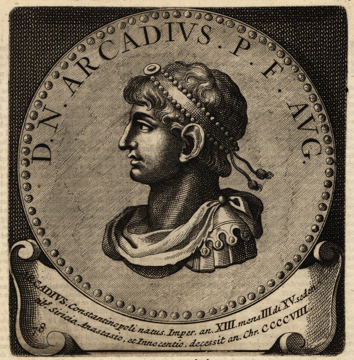 Portrait of Roman Emperor Arcadius. 作者 荷兰语学校