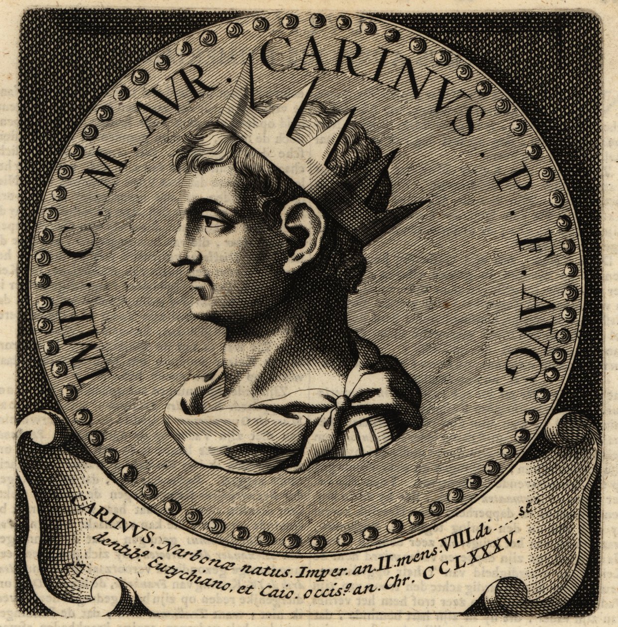 Portrait of Roman Emperor Carinus. 作者 荷兰语学校