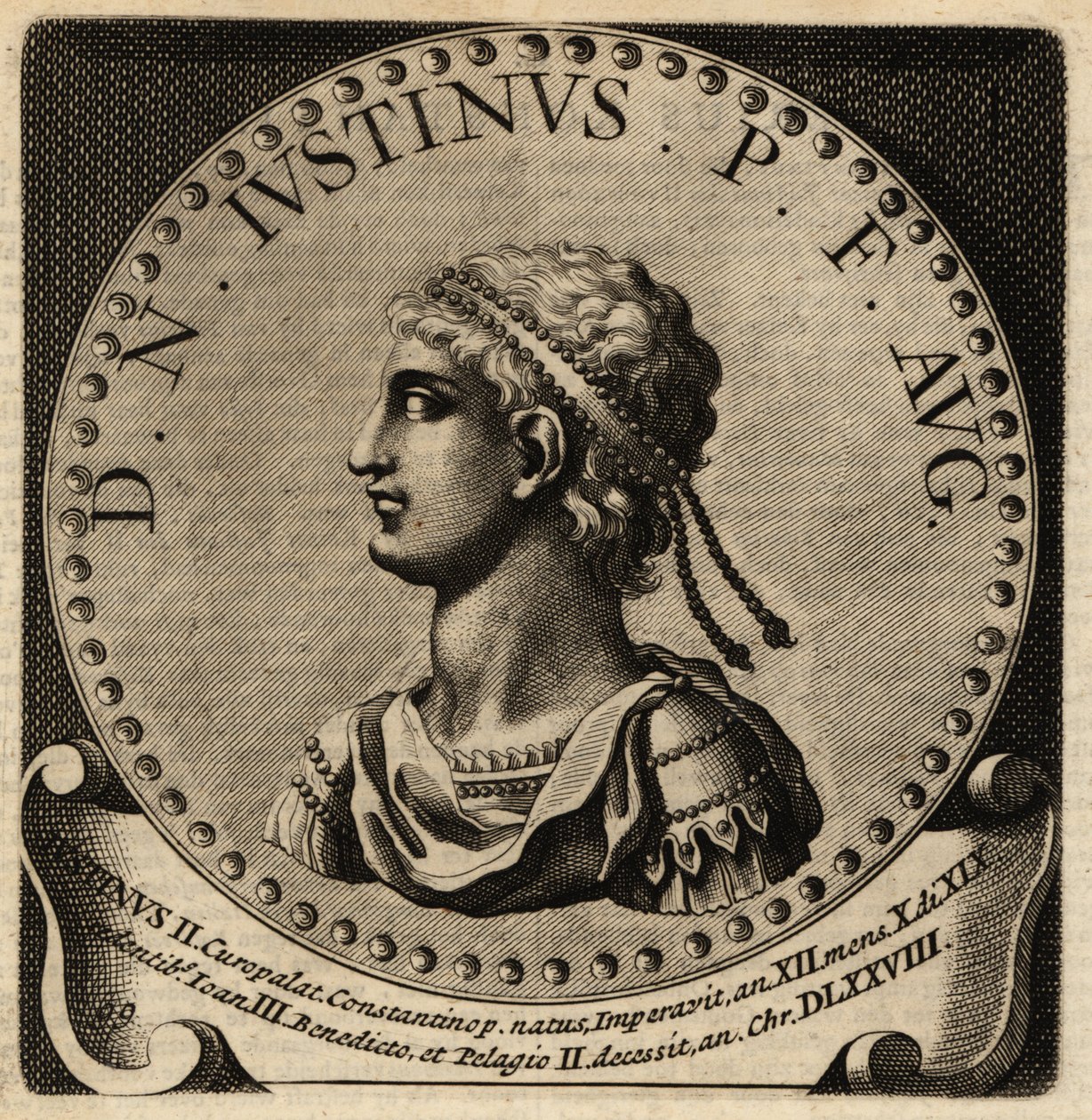 Portrait of Roman Emperor Justin II. 作者 荷兰语学校