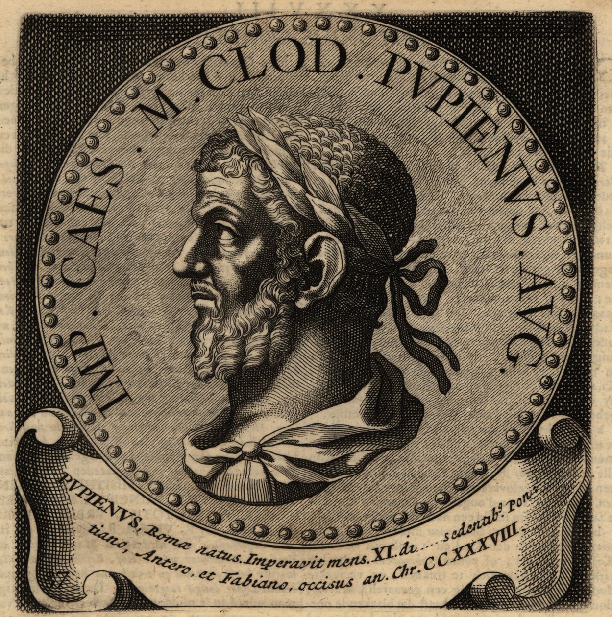 Portrait of Roman Emperor Pupienus. 作者 荷兰语学校