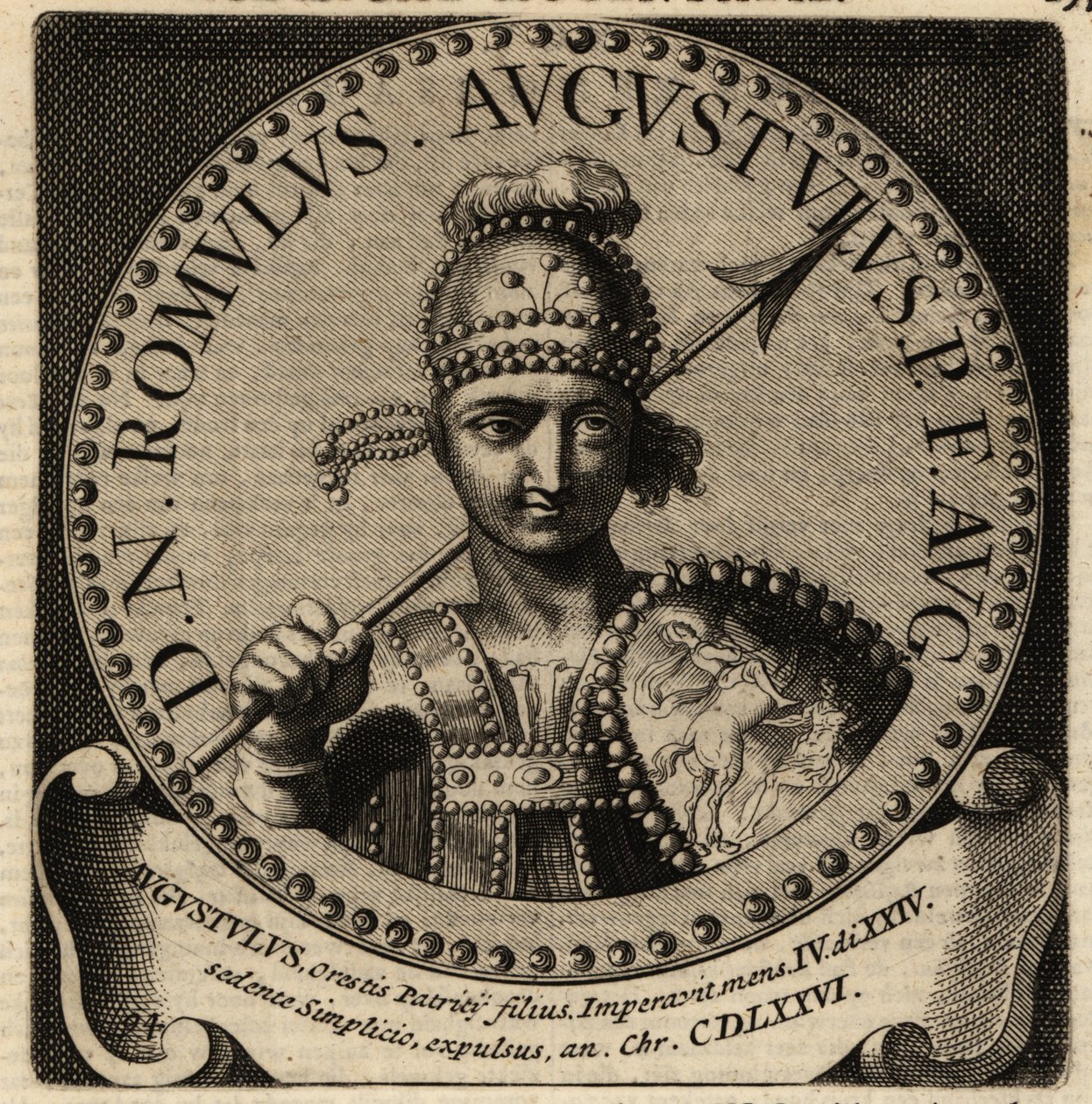 Portrait of Roman Emperor Romulus Augustulus. 作者 荷兰语学校