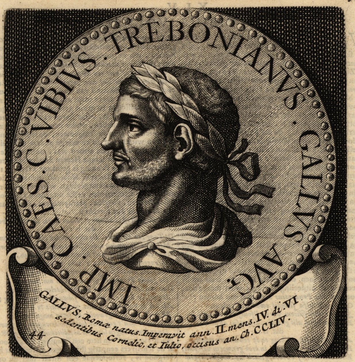 罗马皇帝 Trebonianus Gallus 的肖像。 作者 荷兰语学校