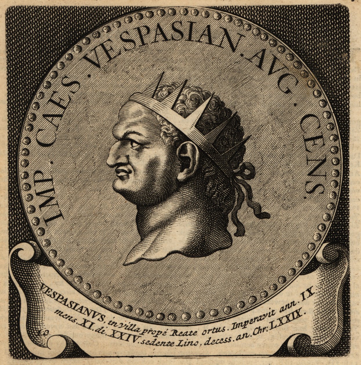 Portrait of Roman Emperor Vespasian. 作者 荷兰语学校