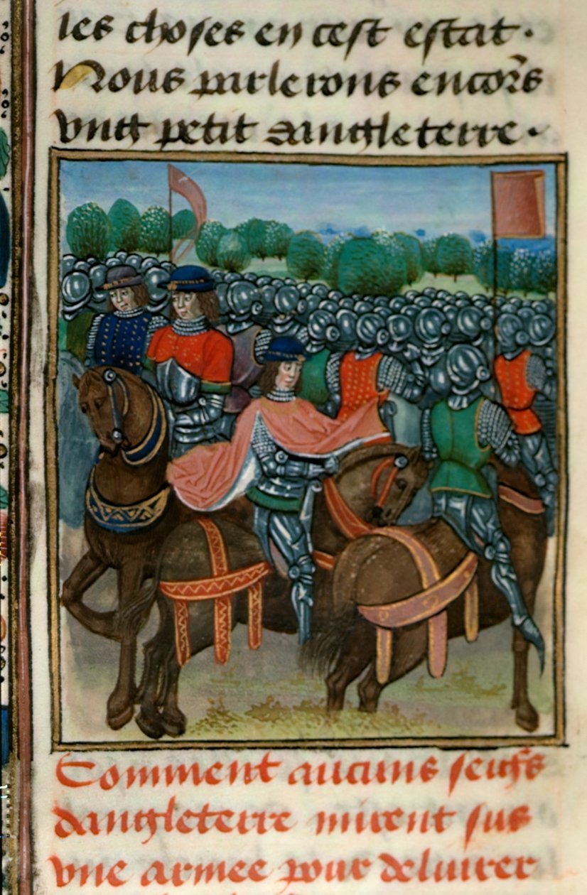 皇家 18 E.II fol.411v 反叛亨利四世（1367-1413 年）选自让-弗罗萨特（Jean Froissart，约 1333-1404 年）约 1460-80 年创作的《Chroniques de France et d