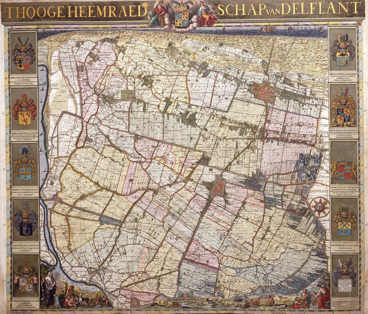 代夫特兰的地图，1712年 作者 荷兰语学校