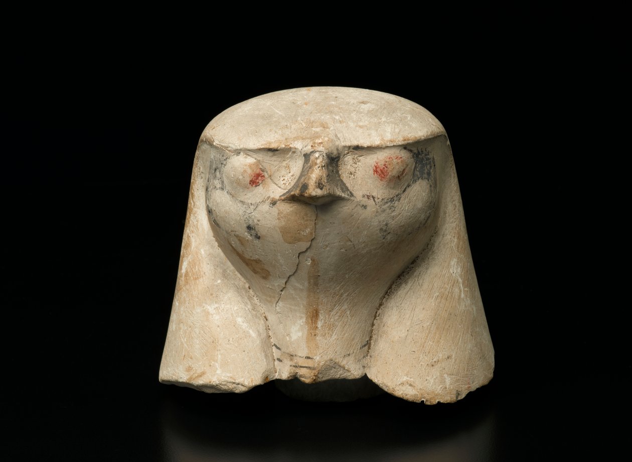 猎鹰罐头盖，19-20世纪（石灰石）Canopic jar（石灰石） 作者 新王国埃及