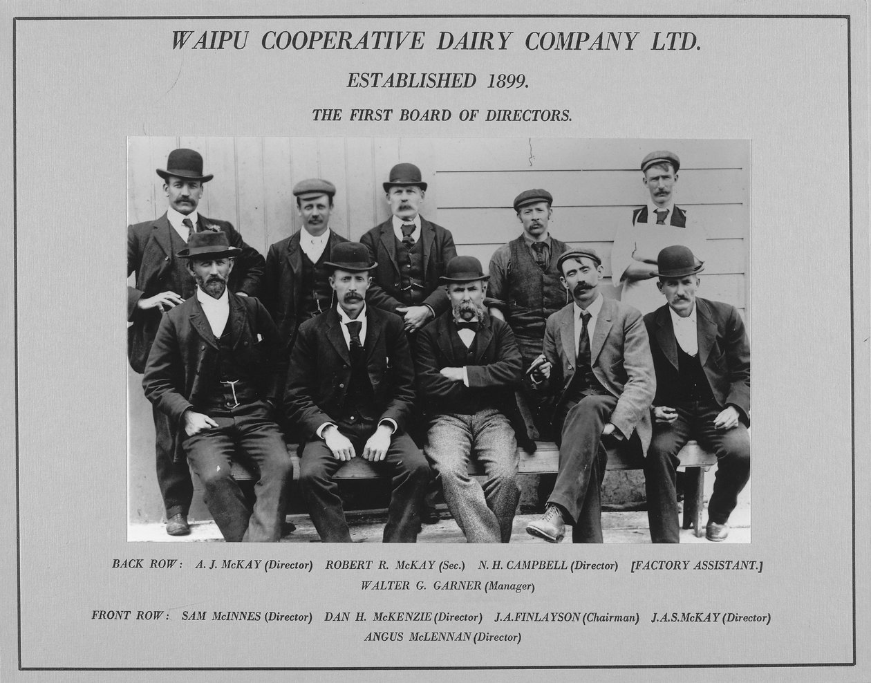 1899年怀普合作乳业公司第一届董事会 作者 新西兰摄影师
