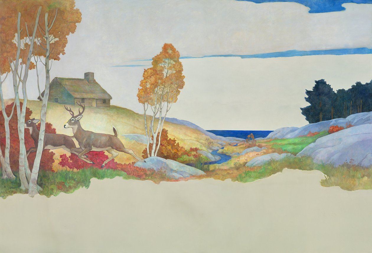 Deer and Stream，1945 作者 纽维尔·康威斯