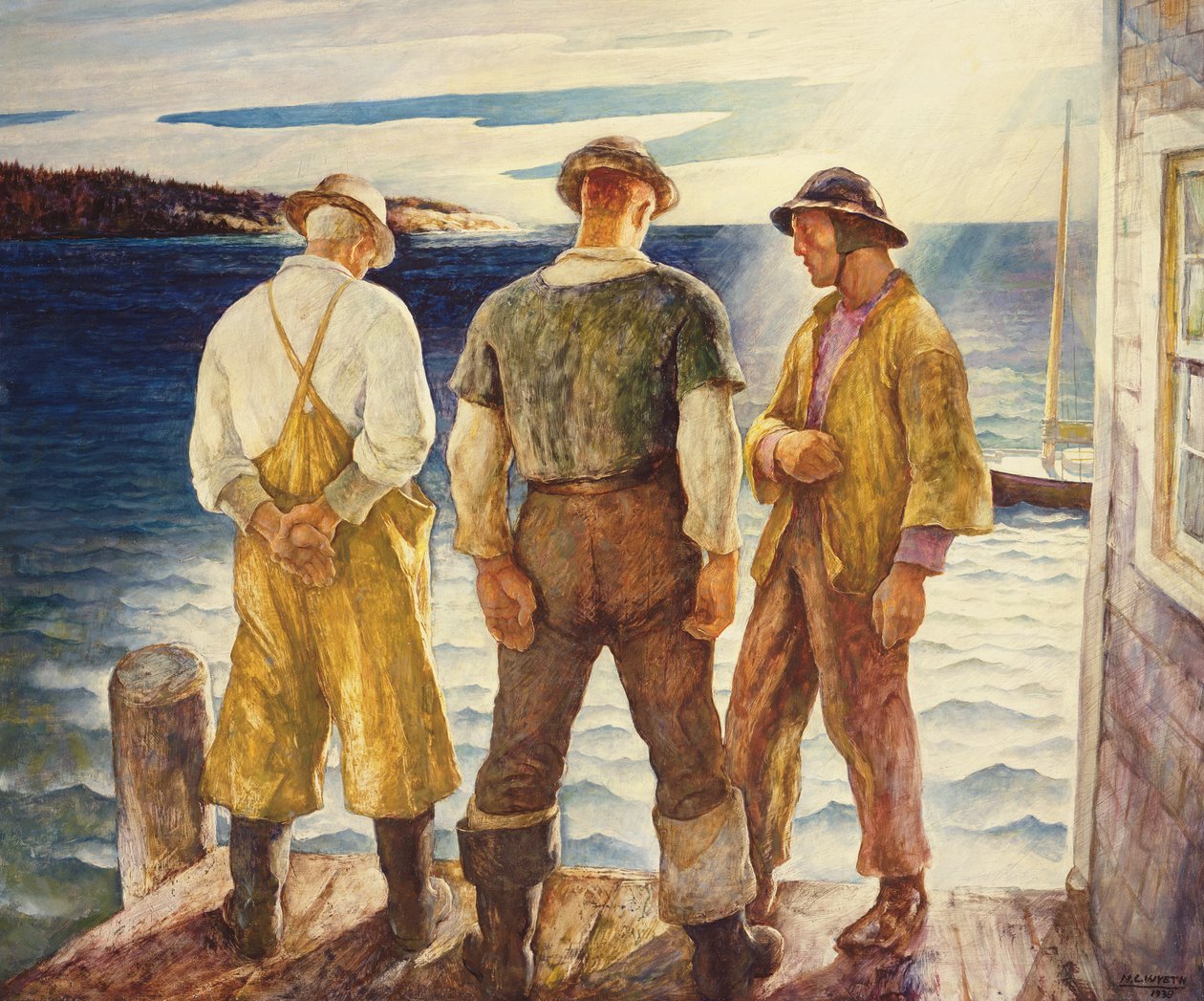 三名渔民，1938年 作者 纽维尔·康威斯