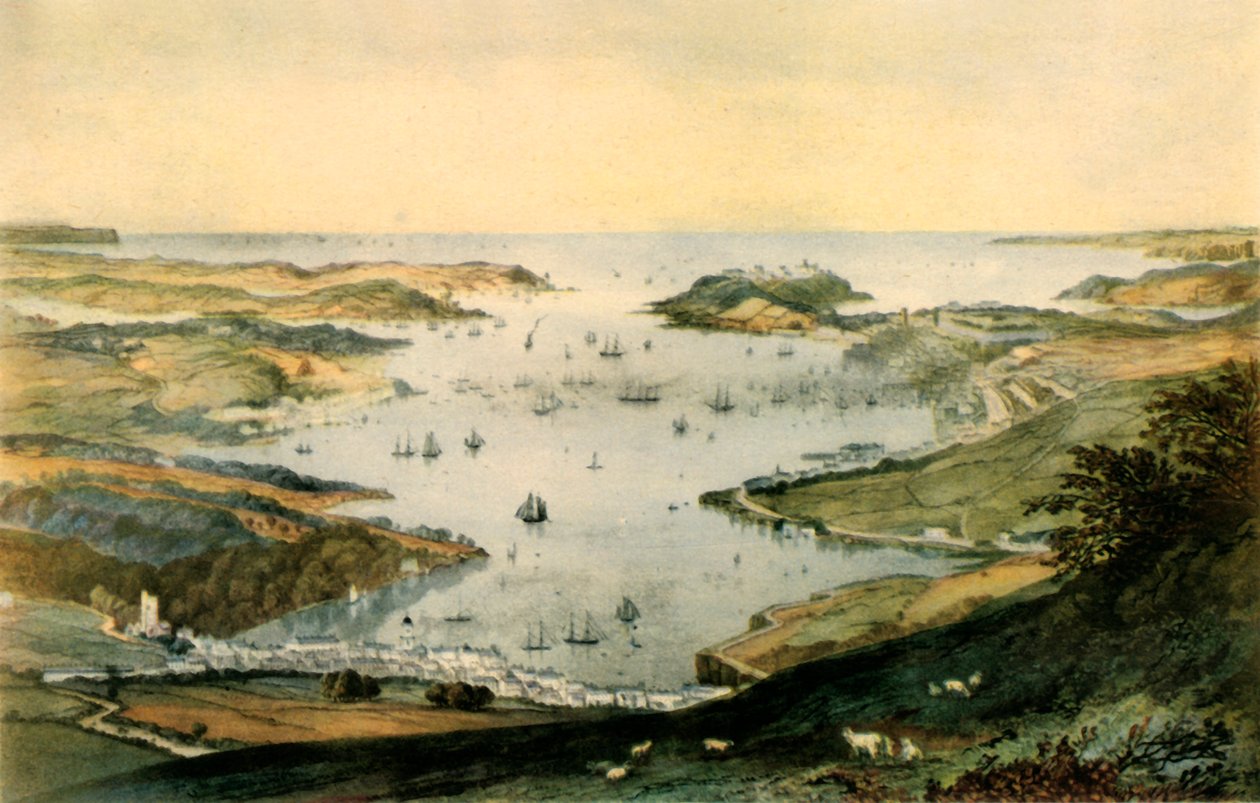 法尔茅斯港，约1840年，1942年。   作者 纽曼公司