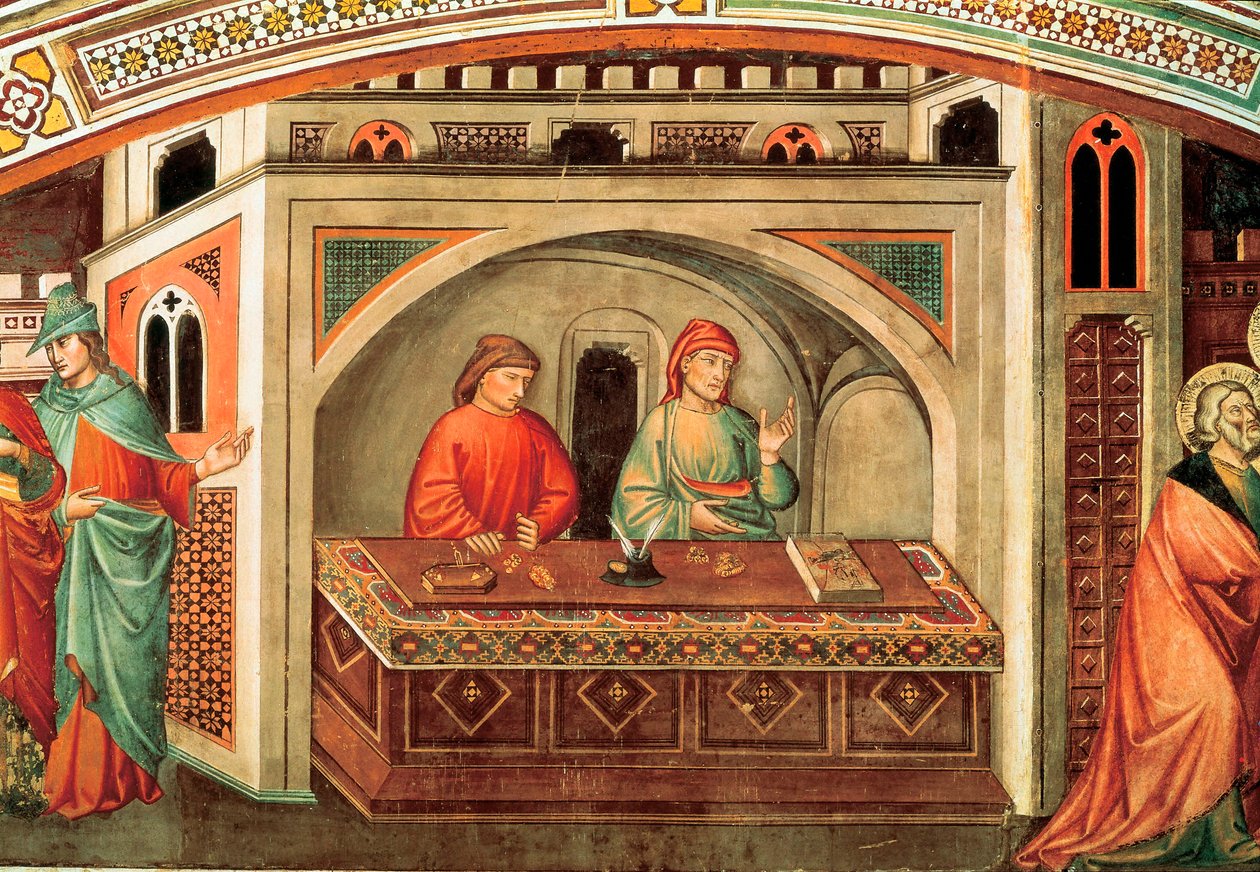 Story of Saint Matthew, detail of a fresco by Niccolo di Pietro Gerini, c.1400 作者 尼科洛·迪·彼得罗·杰里尼