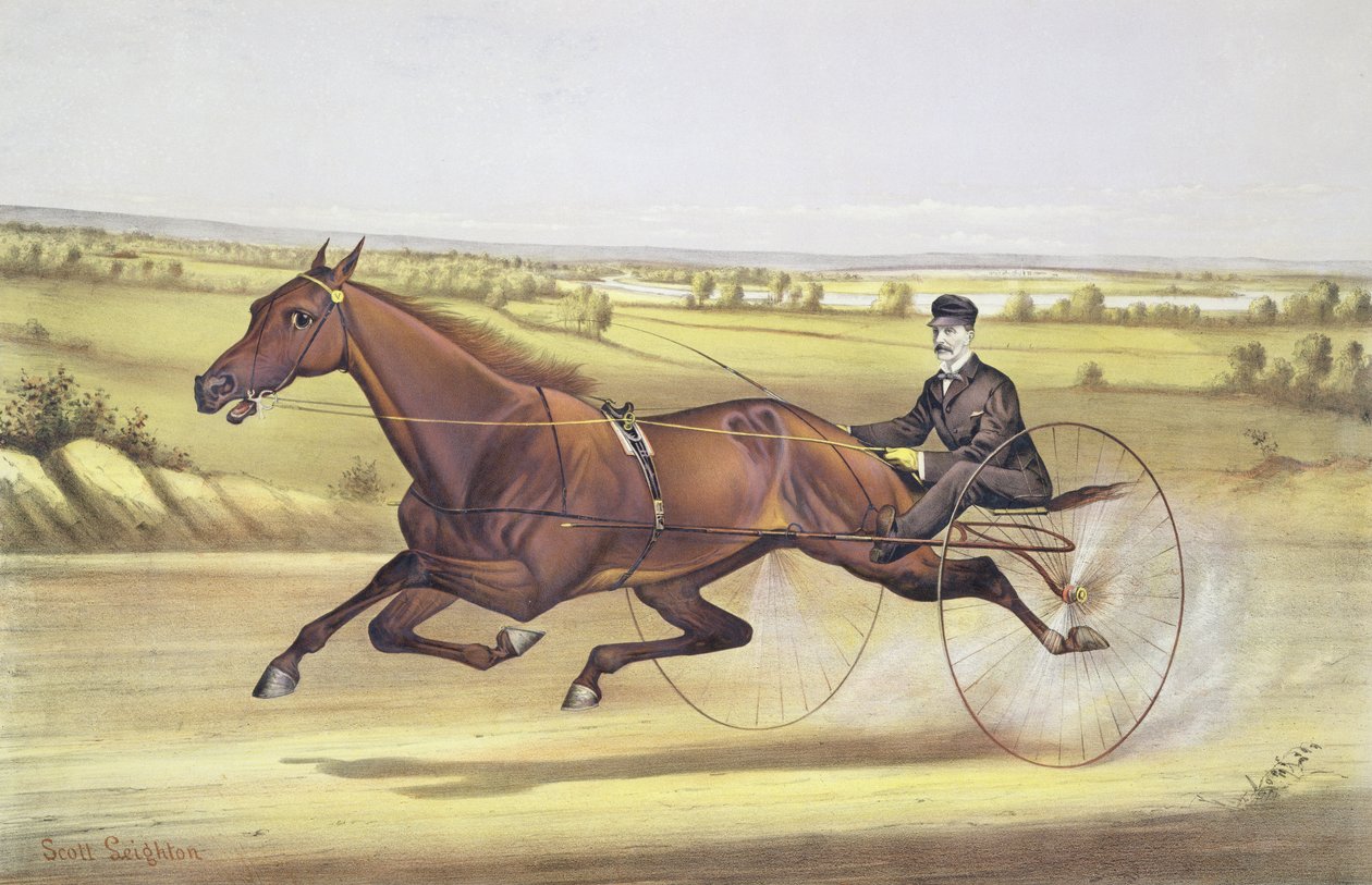 草坪女王，&39;Maud S&39;，由WW Bair，酒吧驱动。作者：Currier和Ives，1880年 作者 尼古拉斯·温菲尔德·斯科特·莱顿