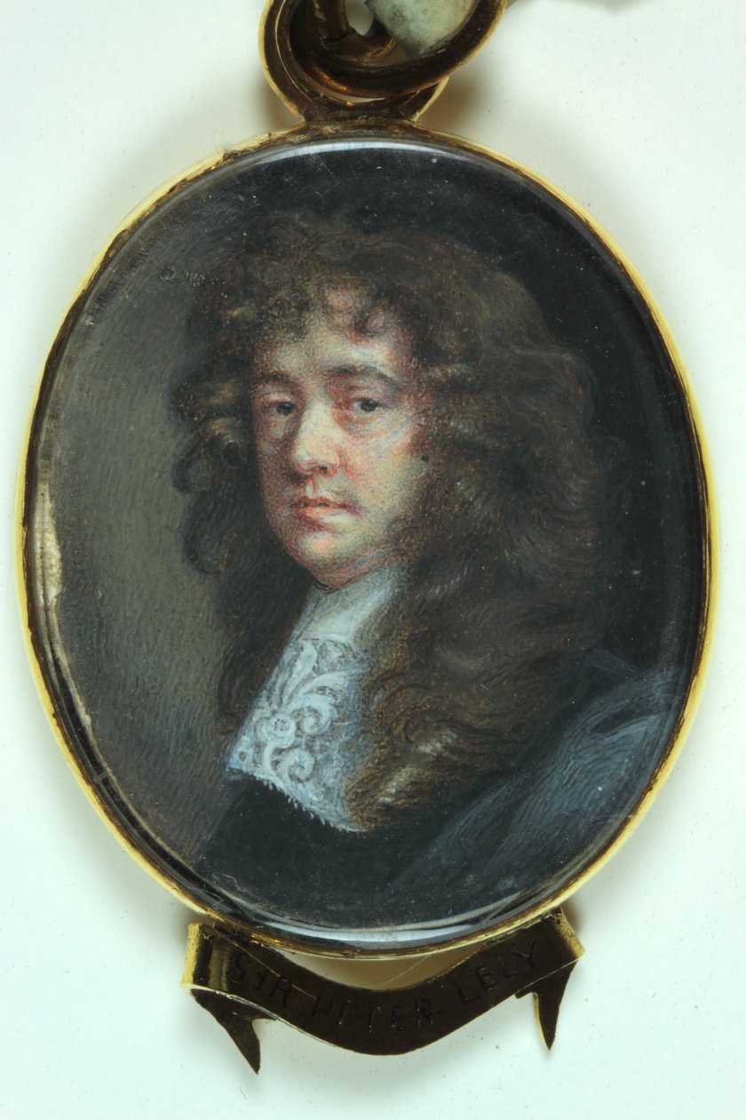 Sir Peter Lely (watercolor on ivory) 作者 尼古拉斯（attr.to）迪克森