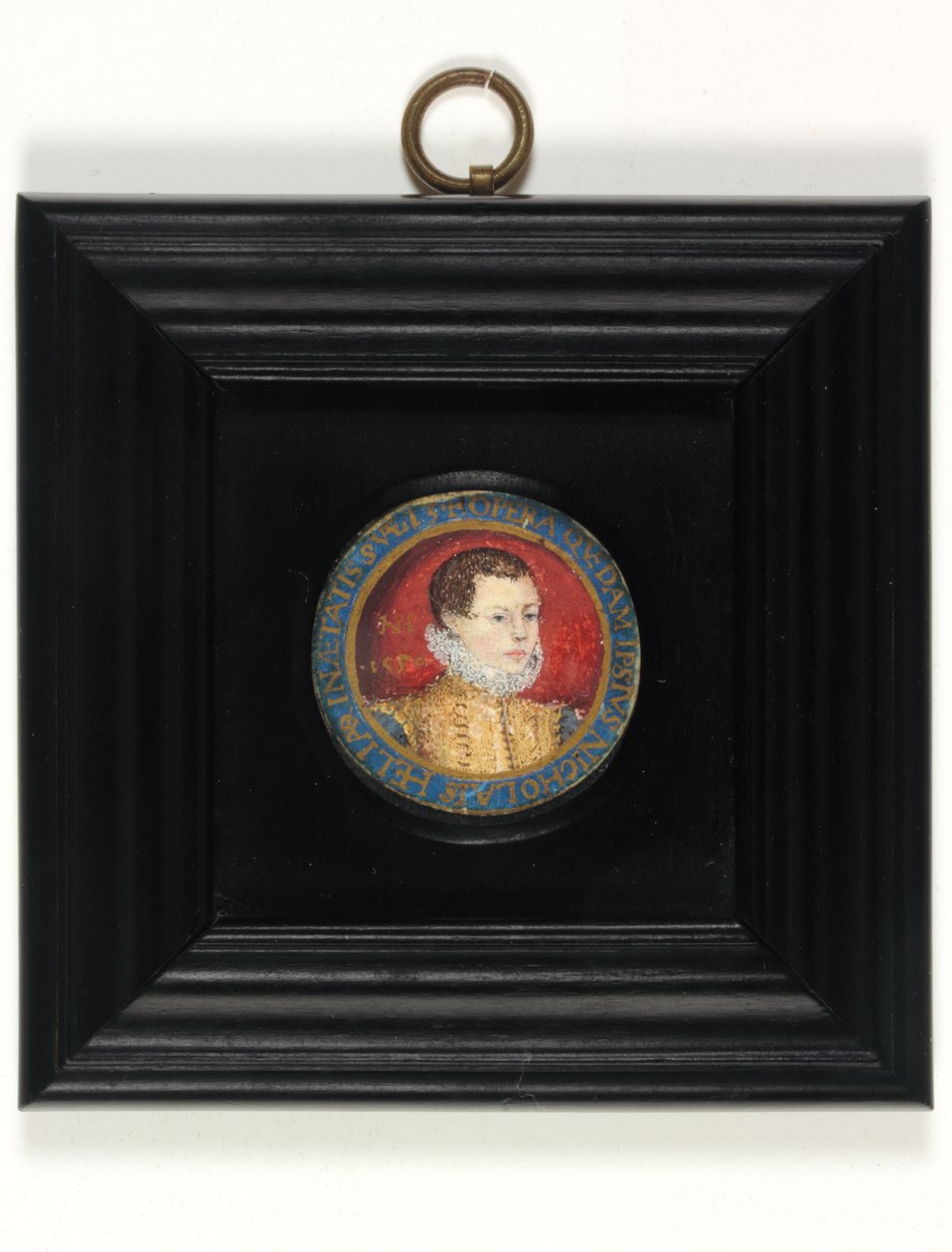 假定的艺术家自画像，13 岁，约 1560 年（牛皮纸水彩） 作者 尼古拉斯（attr.to）希利亚德