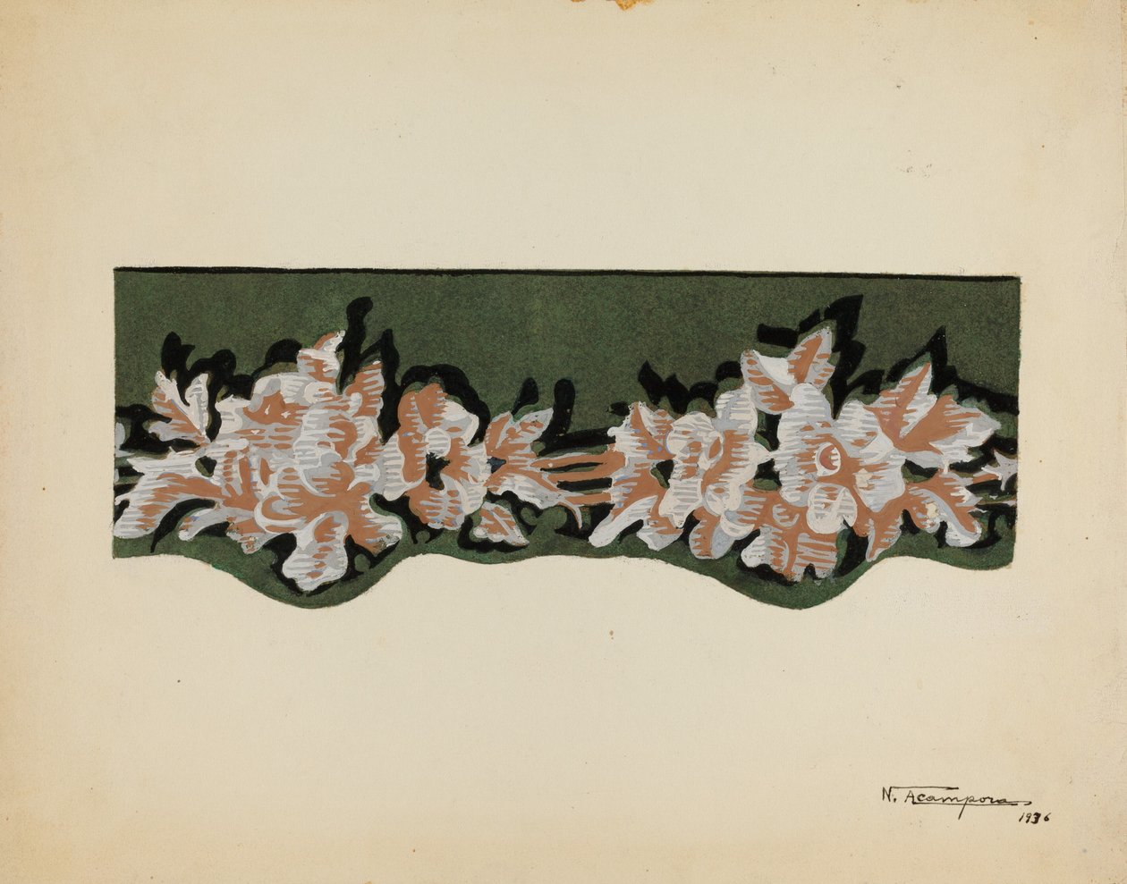 墙纸边框，1936年。 作者 尼古拉斯·阿坎波拉