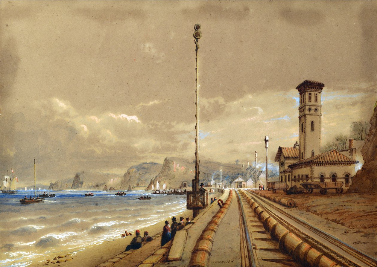 道利什的大气铁路，c.1850（纸上水彩画） 作者 尼古拉斯·康迪