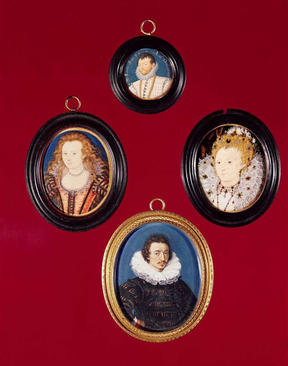 缩影收藏：弗朗西斯·德雷克（Francis Drake）（现位于国家肖像画廊，请参阅1619年）；伊丽莎白一世（现在国家肖像画廊）；艾萨克·奥利弗（Isaac Oliver）波西米亚女王伊丽莎白 作者 尼古拉斯·希利亚德
