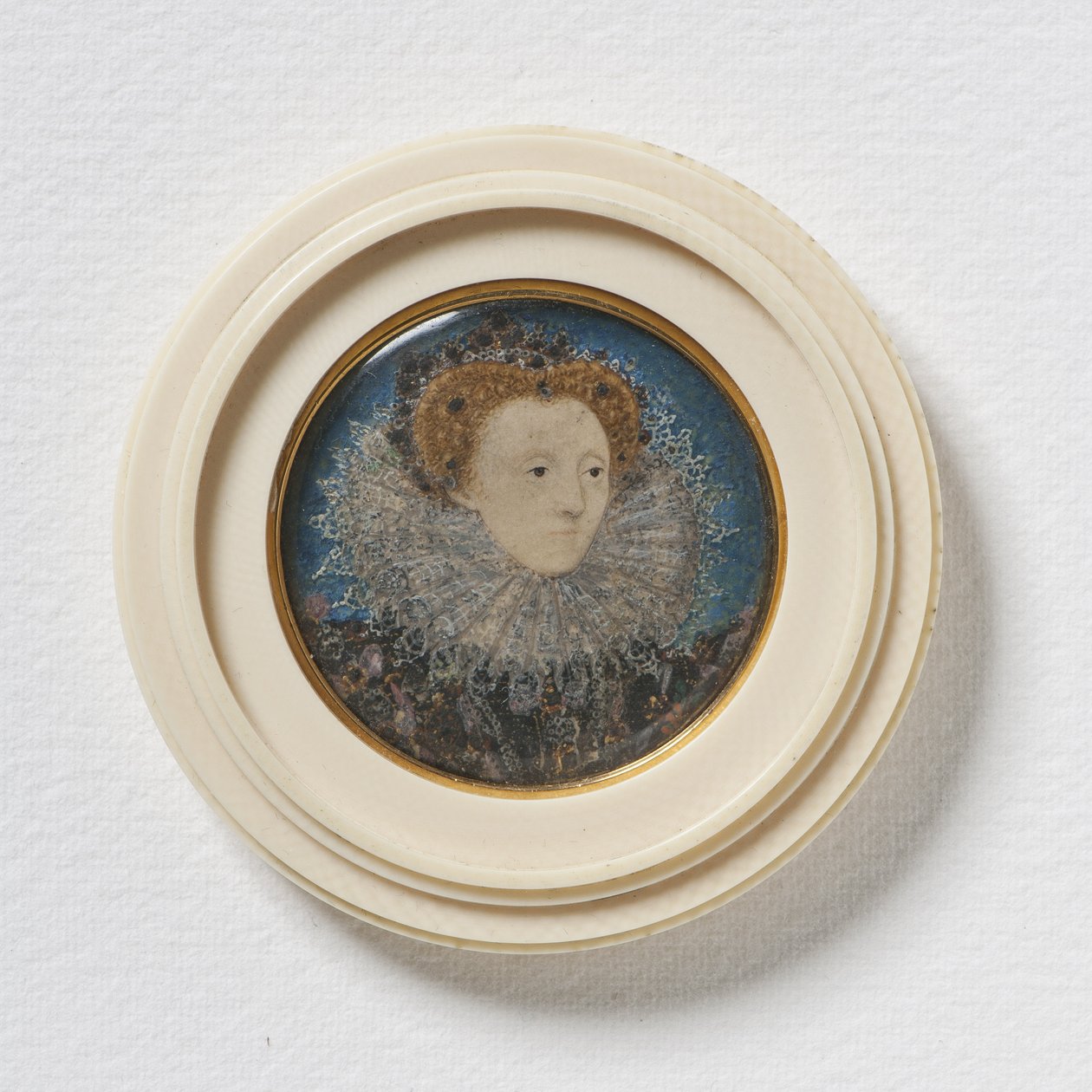 英国女王伊丽莎白一世，约1586年-87年（牛皮纸上有w - c） 作者 尼古拉斯·希利亚德