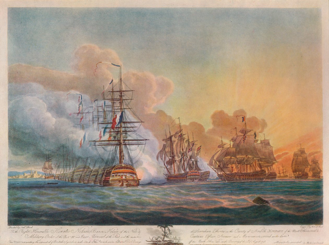 尼罗河之战，c1799 作者 尼古拉斯·波科克（Nicholas Pocock）