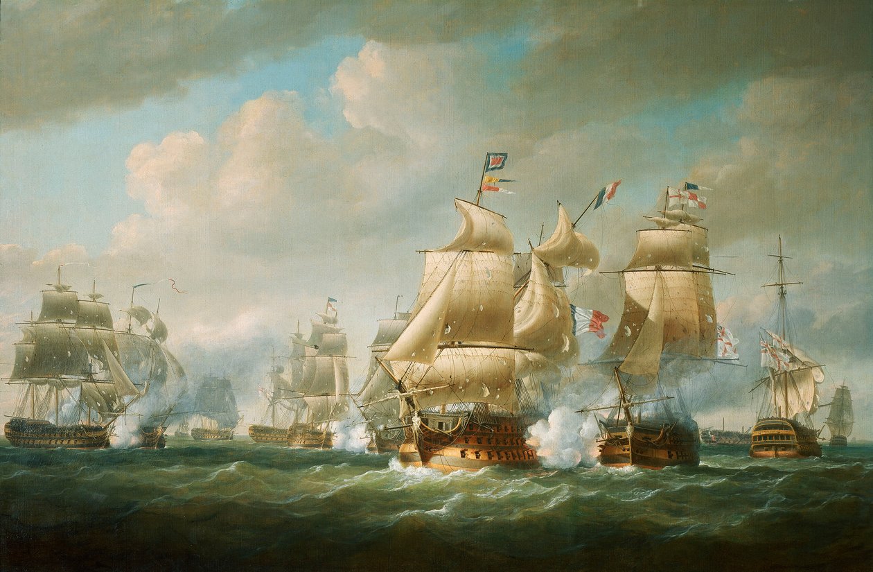 达克沃斯在圣多明各外海的行动，1806 年 2 月 6 日 作者 尼古拉斯·波科克（Nicholas Pocock）