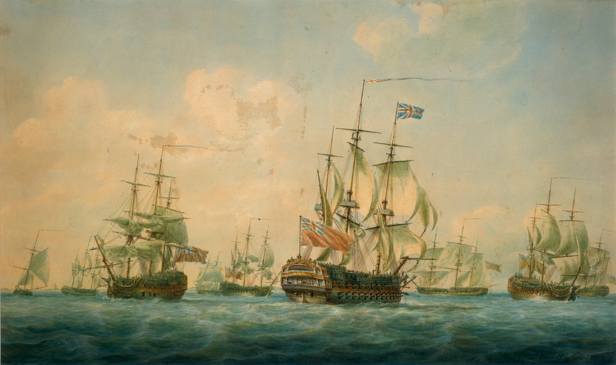 斯皮特黑德的船只 1797 作者 尼古拉斯·波科克（Nicholas Pocock）