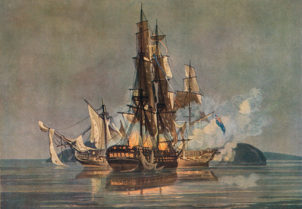 最后一次法英军舰行动，c1815 作者 尼古拉斯·波科克（Nicholas Pocock）