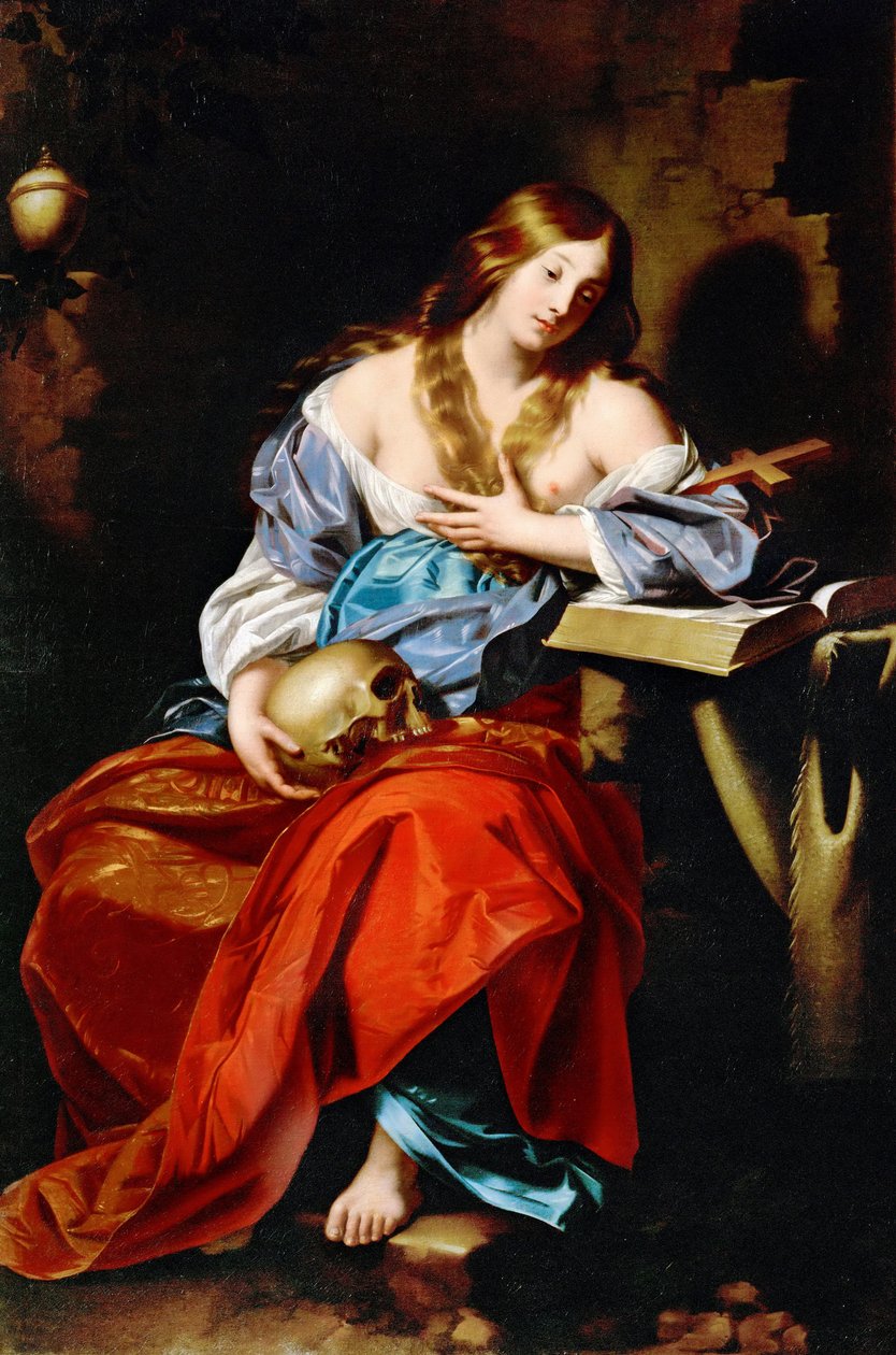 Marie Madeleine - 抹大拉的玛丽，由 Renieri (Regnier), Niccolo (c. 1590-1667) 所著。 布面油画，c。 1655. 尺寸：185x123.5 厘米。 维也纳艺术史博物馆 作者 尼古拉斯·雷尼里（Nicholas Renieri）