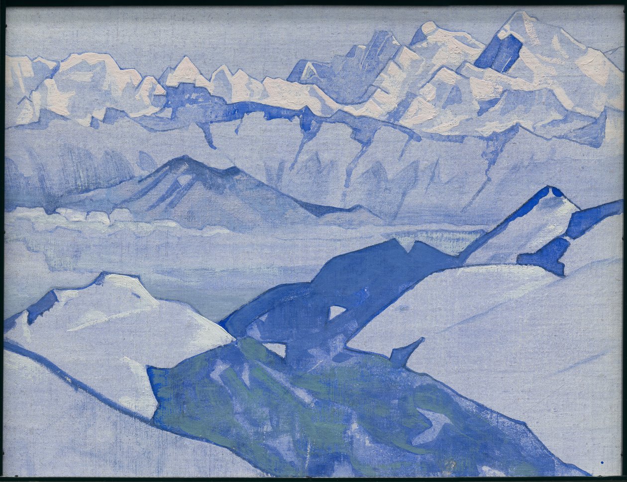 珠穆朗玛峰山脉，“喜马拉雅山”系列，1924年 作者 尼古拉斯·罗里奇