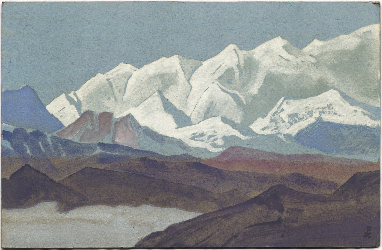 喜马拉雅山，Kanchenjunga山脉，1936年 作者 尼古拉斯·罗里奇