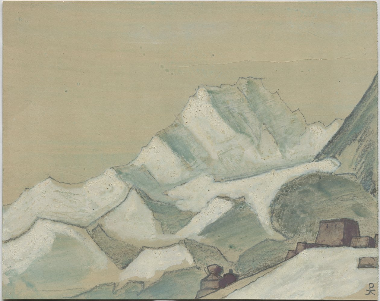 喜马拉雅山脉，无云，素描，1933年 作者 尼古拉斯·罗里奇