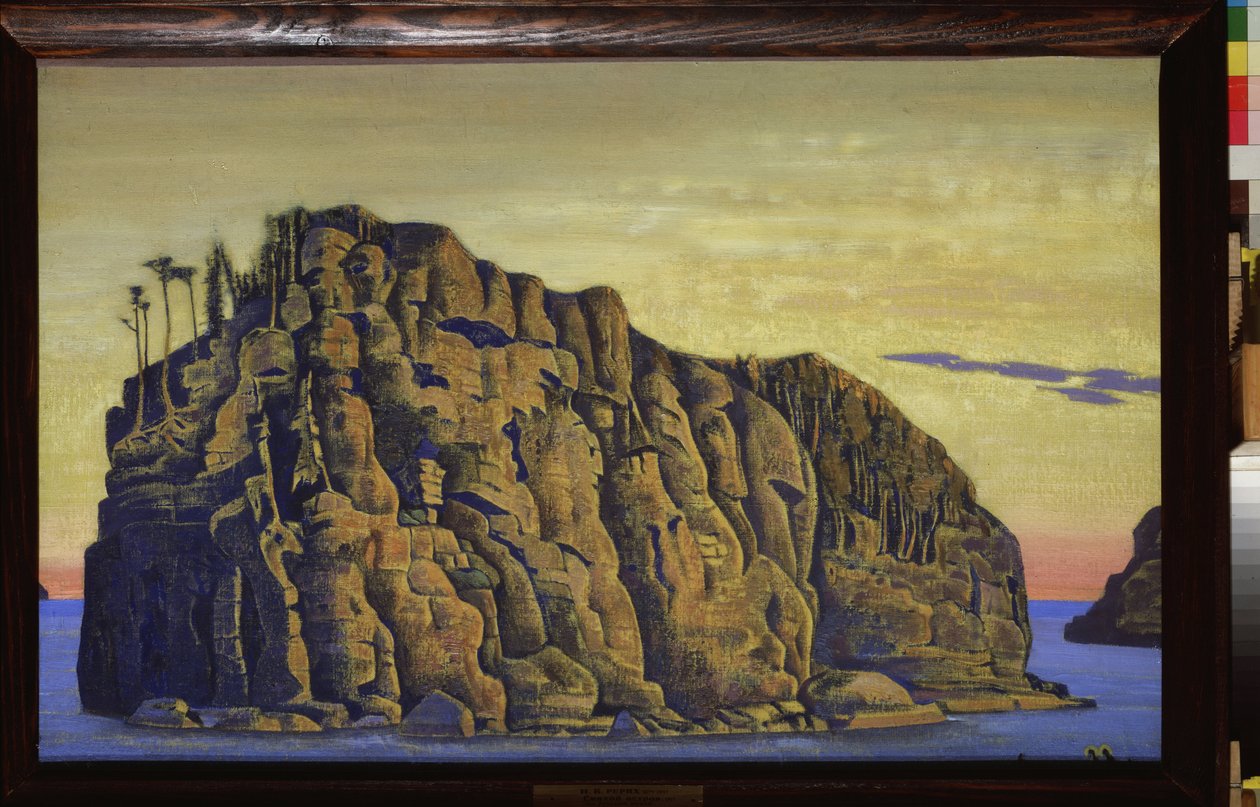 圣岛（Ile sainte）。尼古拉斯-罗里奇（1874-1947 年）的作品，通体蛋彩画 作者 尼古拉斯·罗里奇