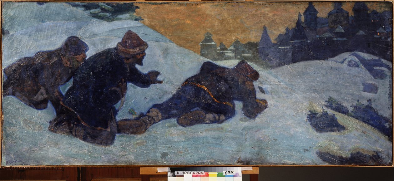 间谍尼古拉斯-罗瑞奇（1874-1947 年）的画作，帆布钢笔画 作者 尼古拉斯·罗里奇