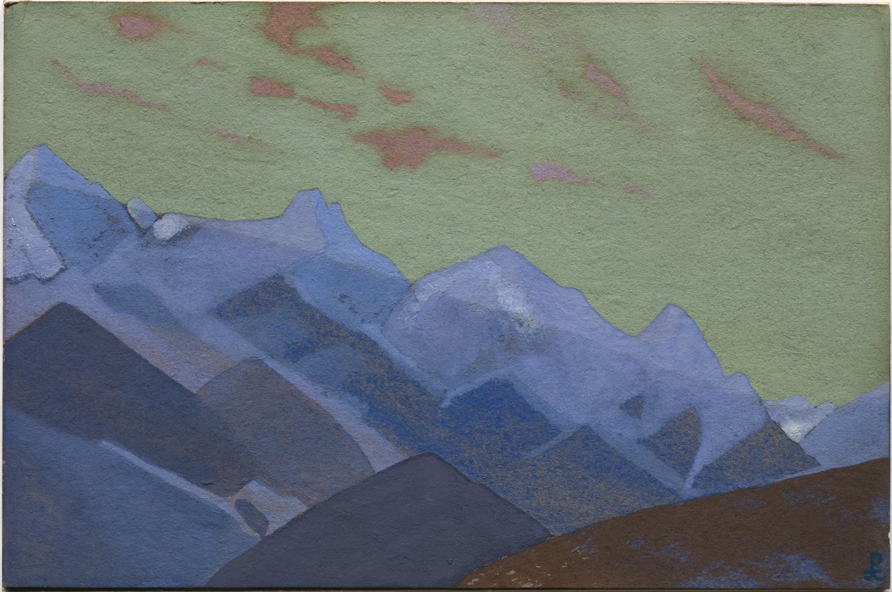 通往珠穆朗玛峰的山脉，1936年 作者 尼古拉斯·罗里奇