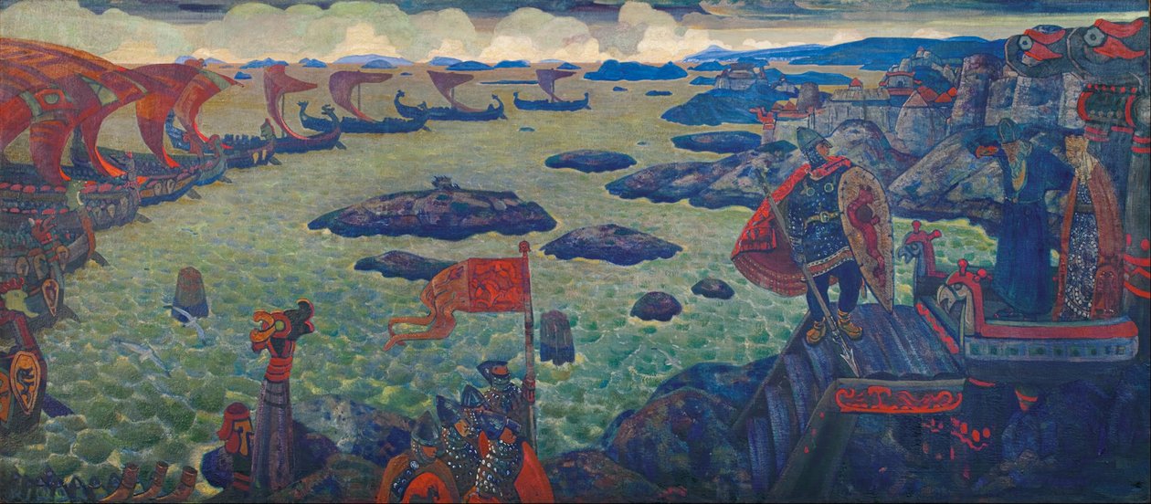 为战役做好准备瓦兰吉海，1910年 作者 尼古拉·康斯坦丁·诺维奇·罗里奇