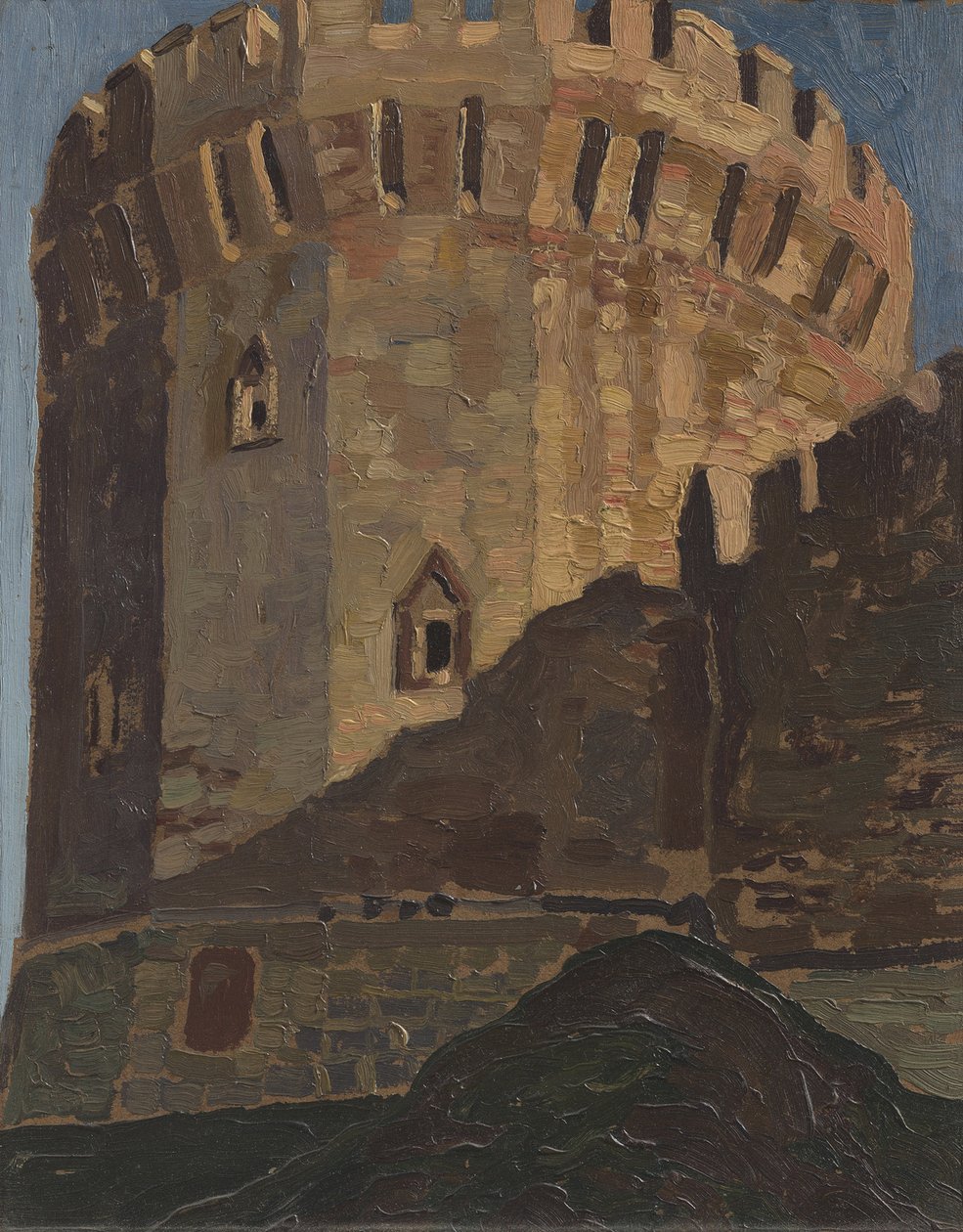 斯摩棱斯克。塔 par Roerich, Nicholas (1874-1947)。木板油画，尺寸：39x30.5 作者 尼古拉斯·罗里奇