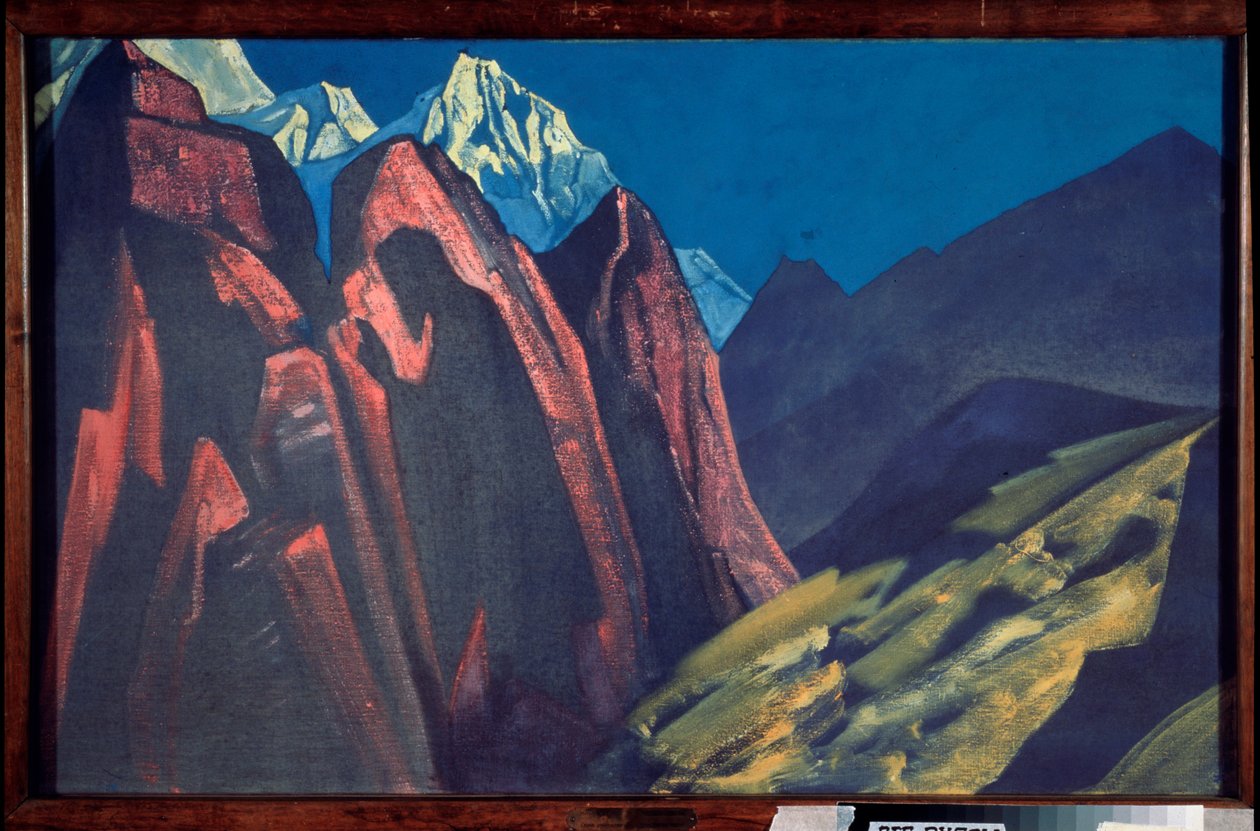 他的影子（教师的影子）。尼古拉-罗里奇（1874-1947 年）的作品，蛋彩画布面 作者 尼古拉斯·罗里奇