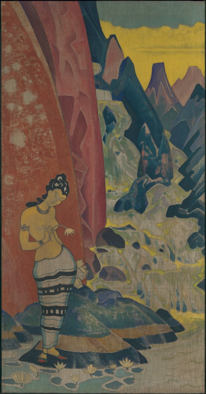 瀑布之歌，装饰板，“智慧之梦”系列，1920年 作者 尼古拉斯·罗里奇