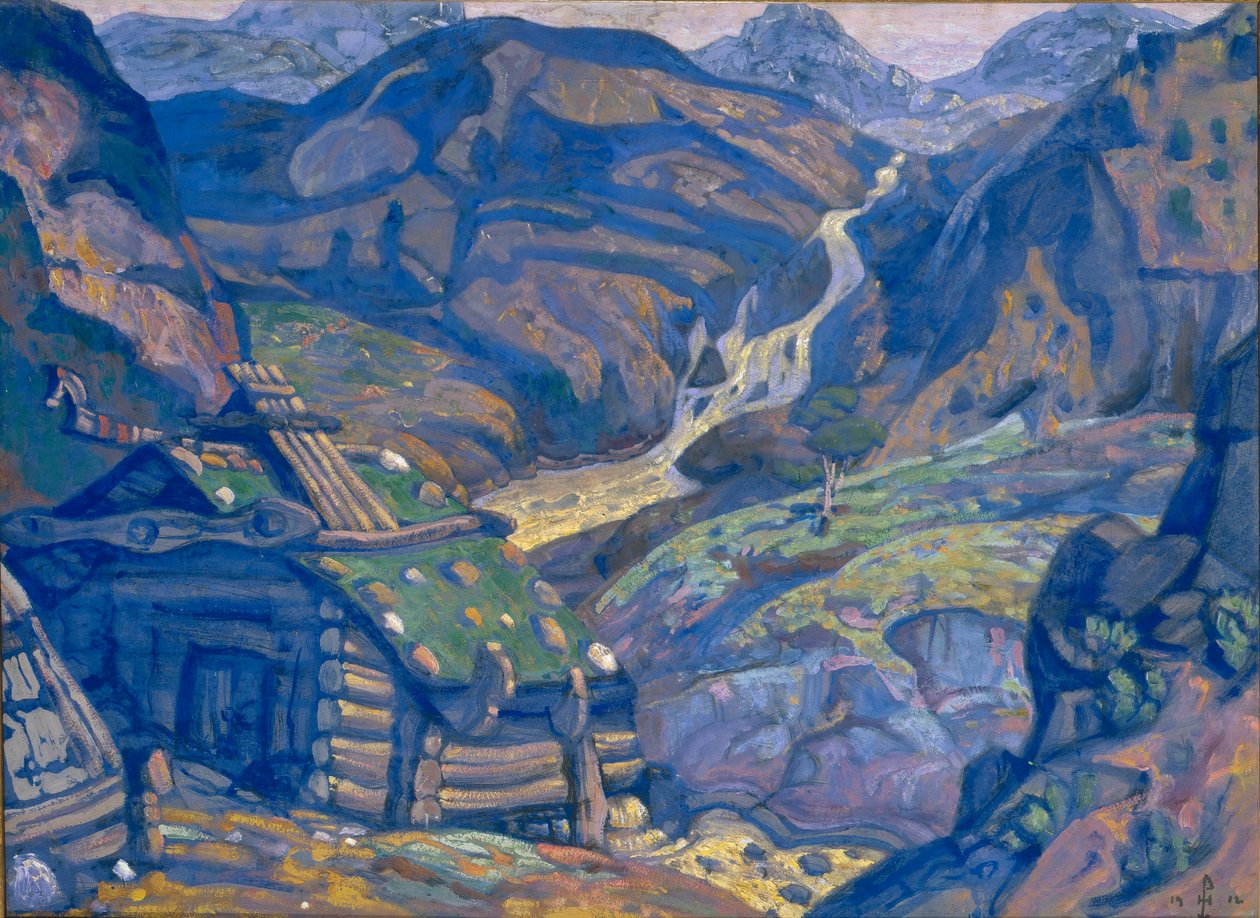 易卜生（H. Ibsen）的戏剧《 Peer Gynt》的舞台设计，1912年 作者 尼古拉·康斯坦丁·诺维奇·罗里奇