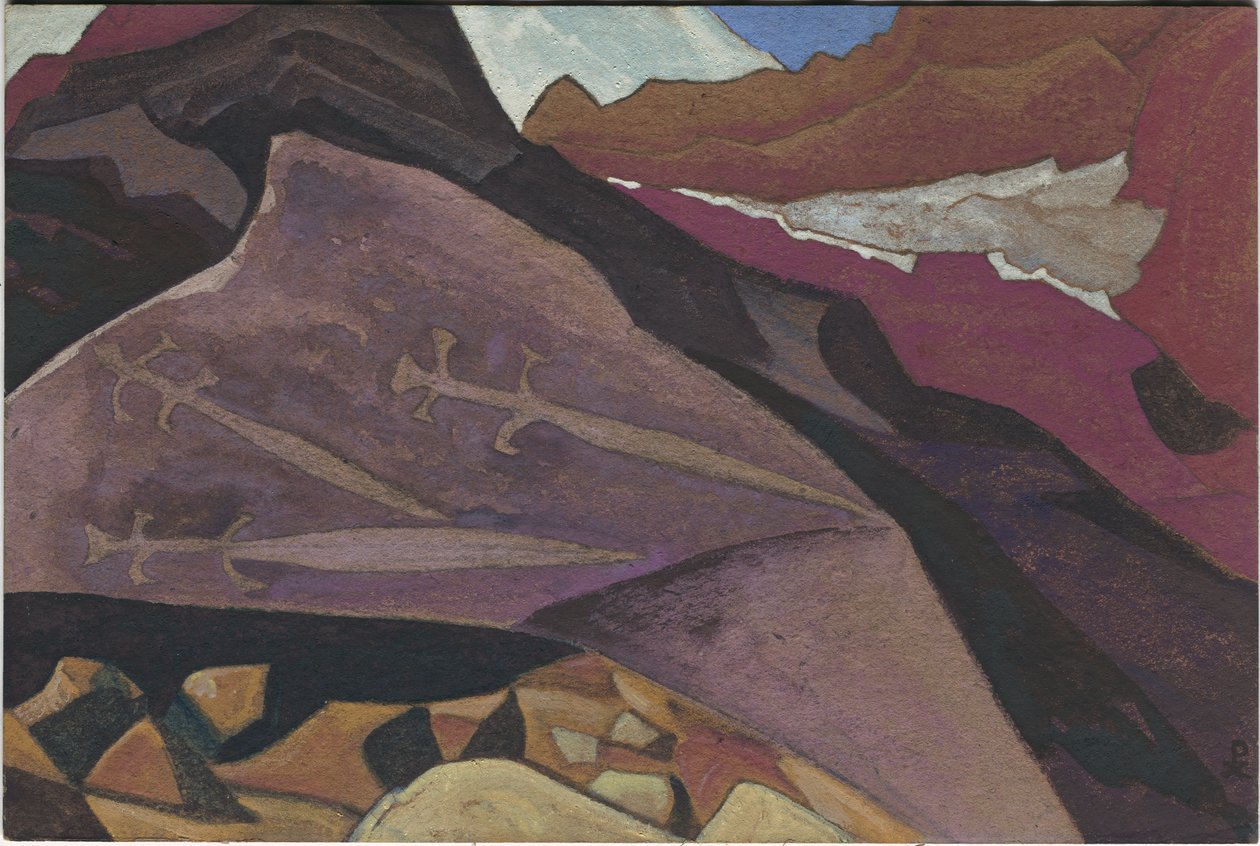 《三剑》，岩石影像，拉胡尔，1936年 作者 尼古拉斯·罗里奇