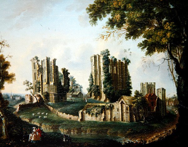 肯尼沃斯城堡的全景（布面油画） 作者 Nicholas Thomas (attr. To) Dall