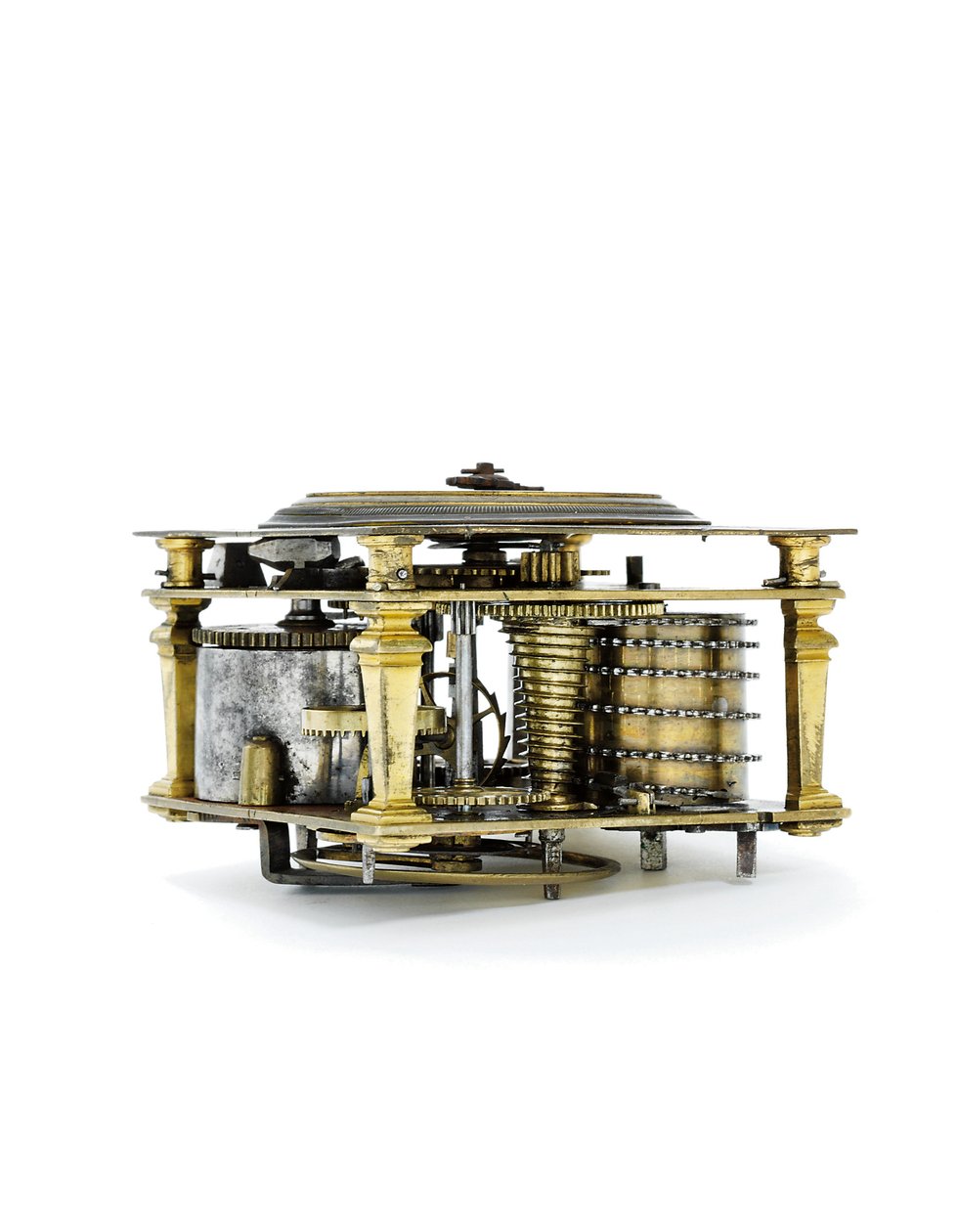 伊丽莎白一世en刻醒目的水平座钟，约1590年至1600年（镀金黄铜） 作者 尼古拉斯·巴林