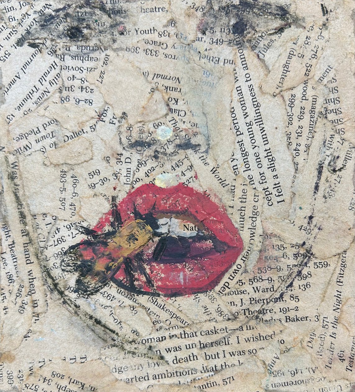 蜂蜇唇，2019-23（拼贴画） 作者 尼克·威廉姆斯