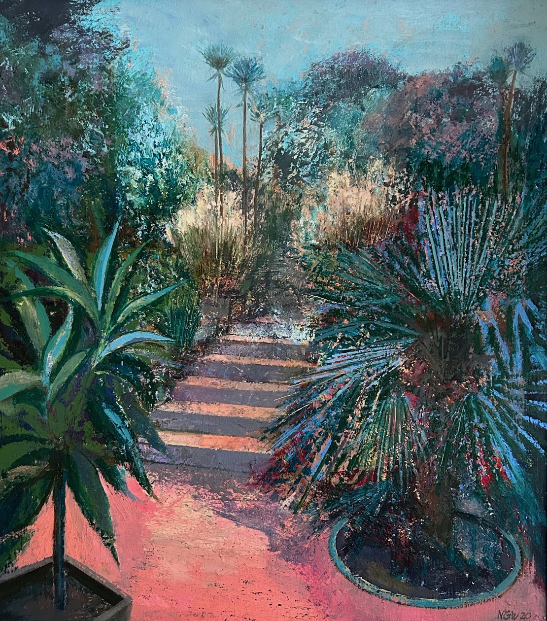 下沉花园，2020-23 年（木板油画） 作者 尼克·威廉姆斯