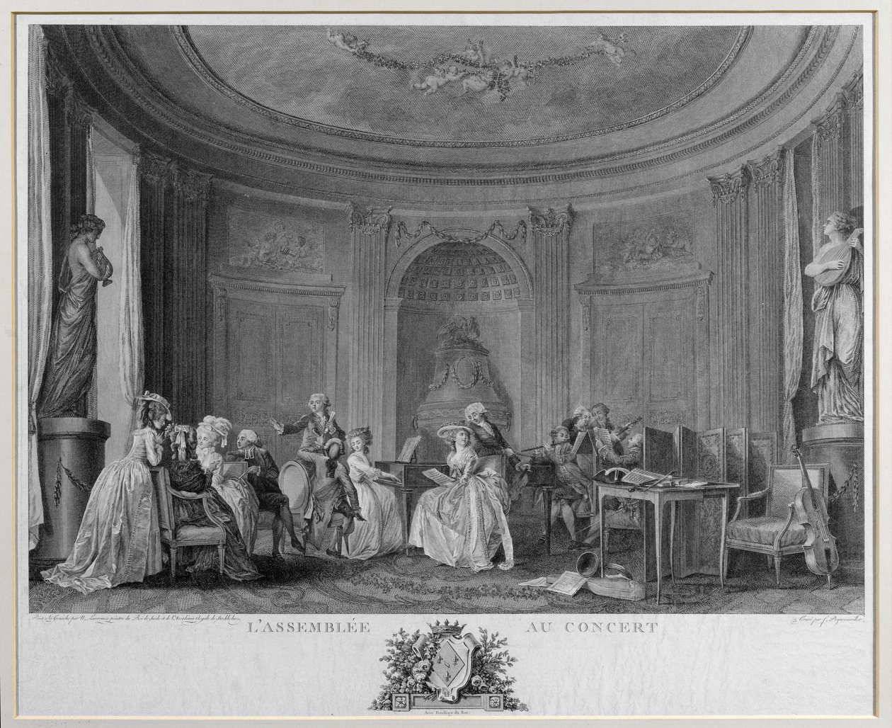 音乐会上的大会，由Francois Nicolas Barthelemy Dequevauviller（1745-1807）镌刻 作者 尼古拉二世·拉弗伦森