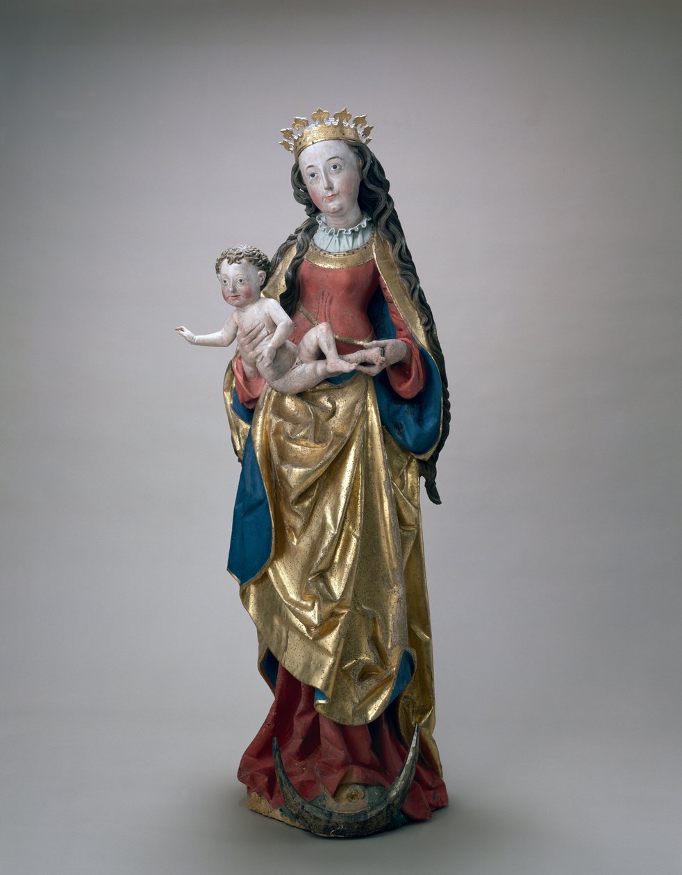 处女和儿童，c.1500-10（彩绘和镀金石灰木） 作者 尼古拉斯（Niclaus）。向韦克曼