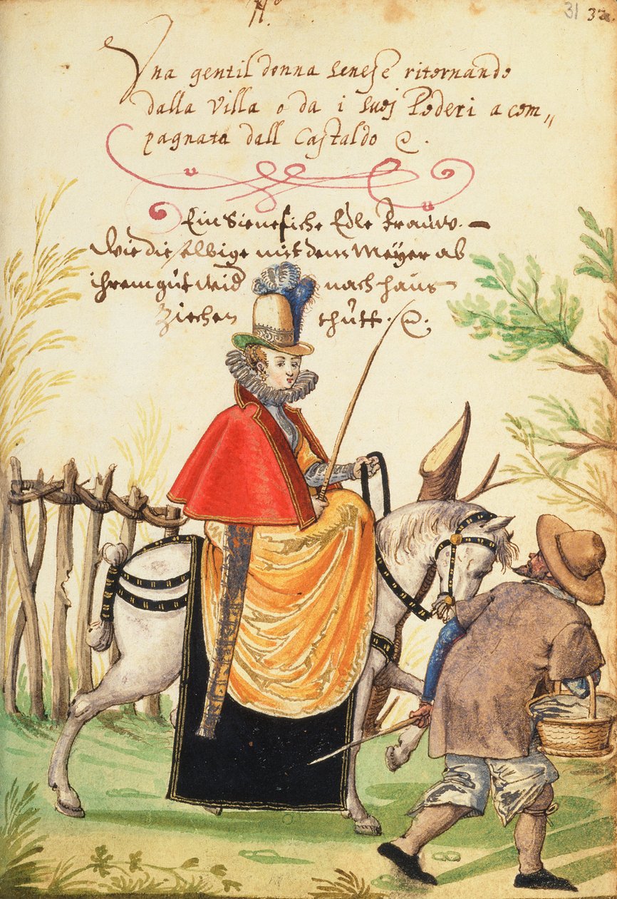 MS W.477 fol.31 Kippell的“服装书”插图，c.1588 作者 尼古拉斯·基普尔