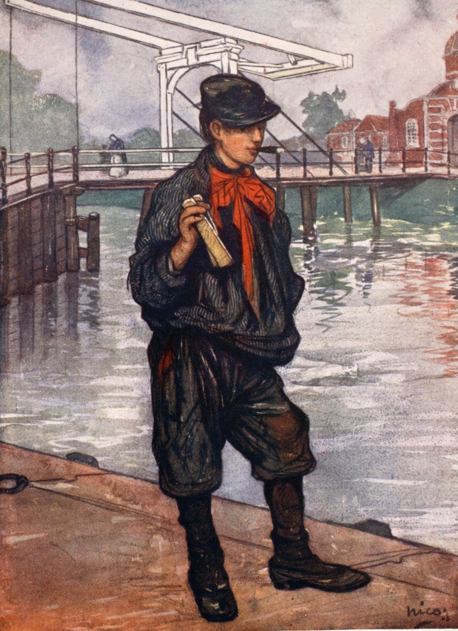 阿姆斯特丹街：男孩与拍板，1904年 作者 尼科·容曼