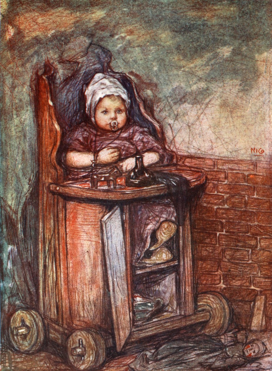 宝贝在椅子上，1904年 作者 尼科·容曼