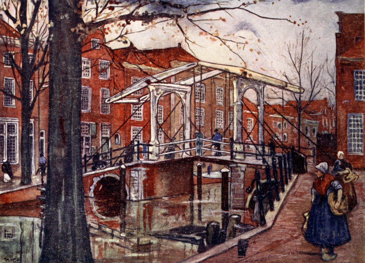 The Oude Rijn，莱顿，1904年 作者 尼科·容曼